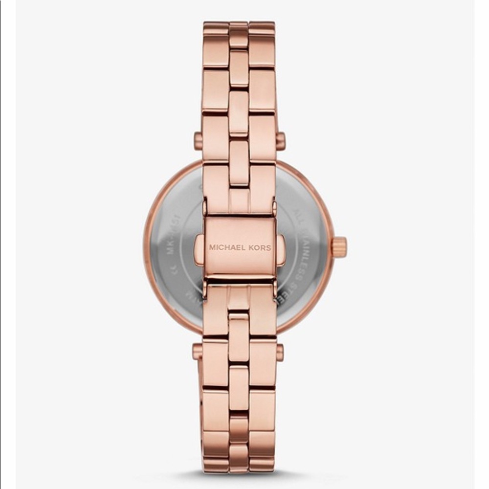 Michael Kors Maci 3 Hand Rose Gold-Tone Watch - Picture 2 of 11